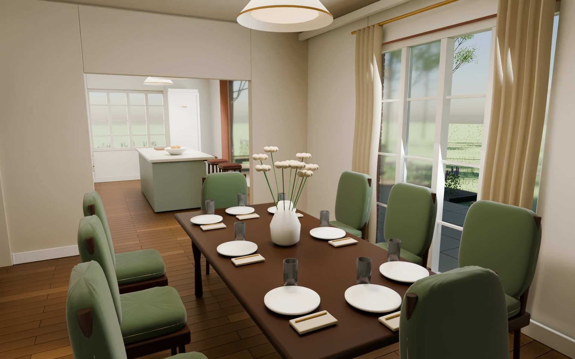 Dining for eight, rendered from the ASHCROFT Blender scene