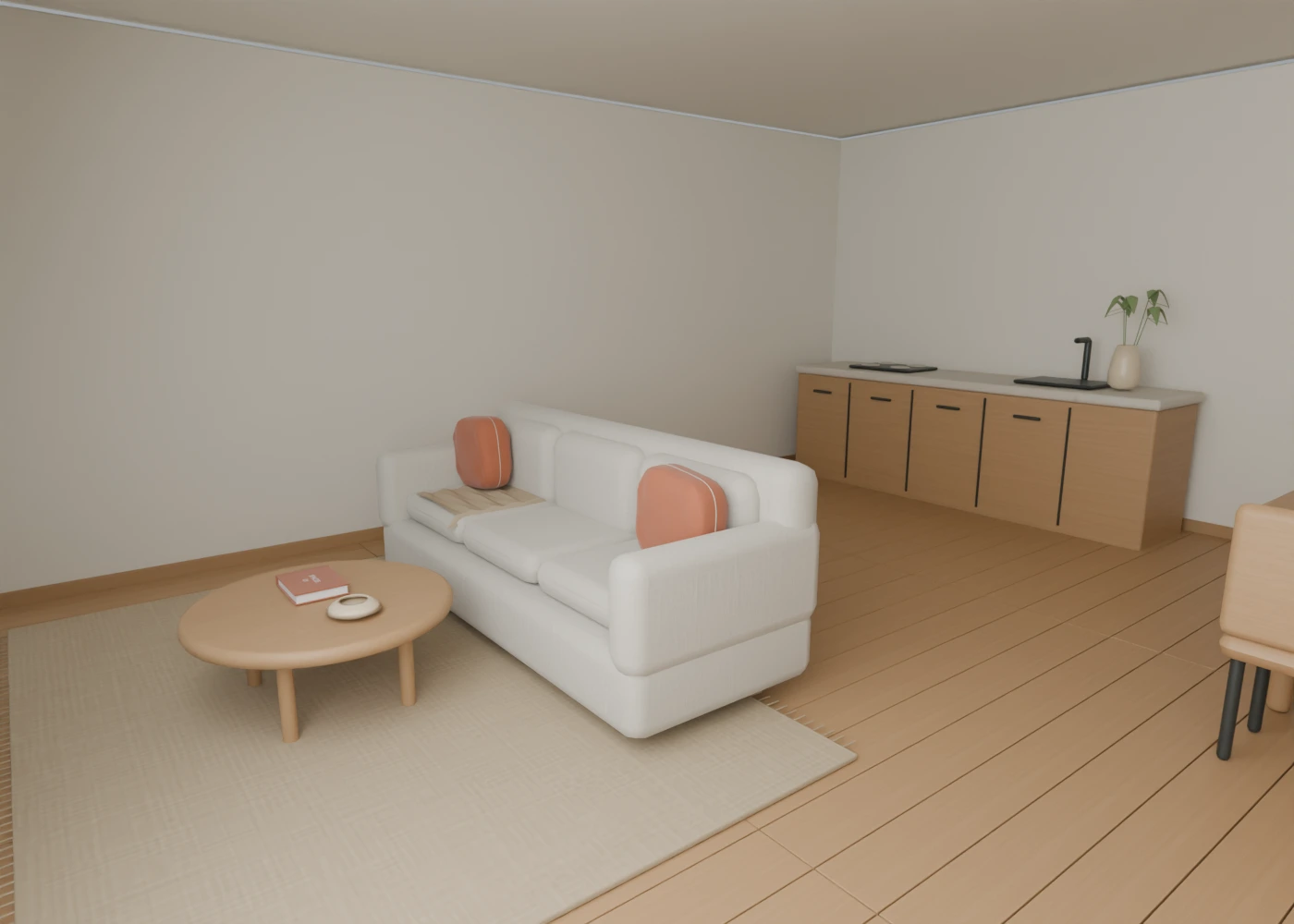 The lower living space, Reading retreat design