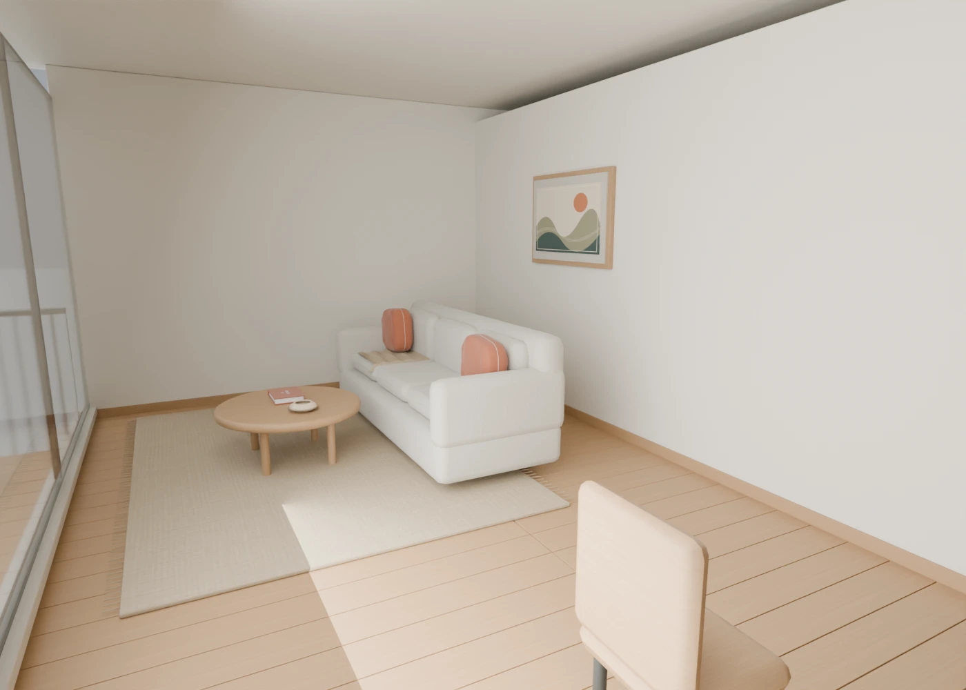 Upstairs, beside the balcony, Reading retreat design